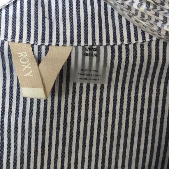 Roxy tunic blue white stripe beach dress swim coverup size Small / petite NWOT - Picture 6 of 13